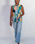 Batik Patchwork Sleeveless Shirt