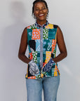 Ärmelloses Batik-Patchwork-Top
