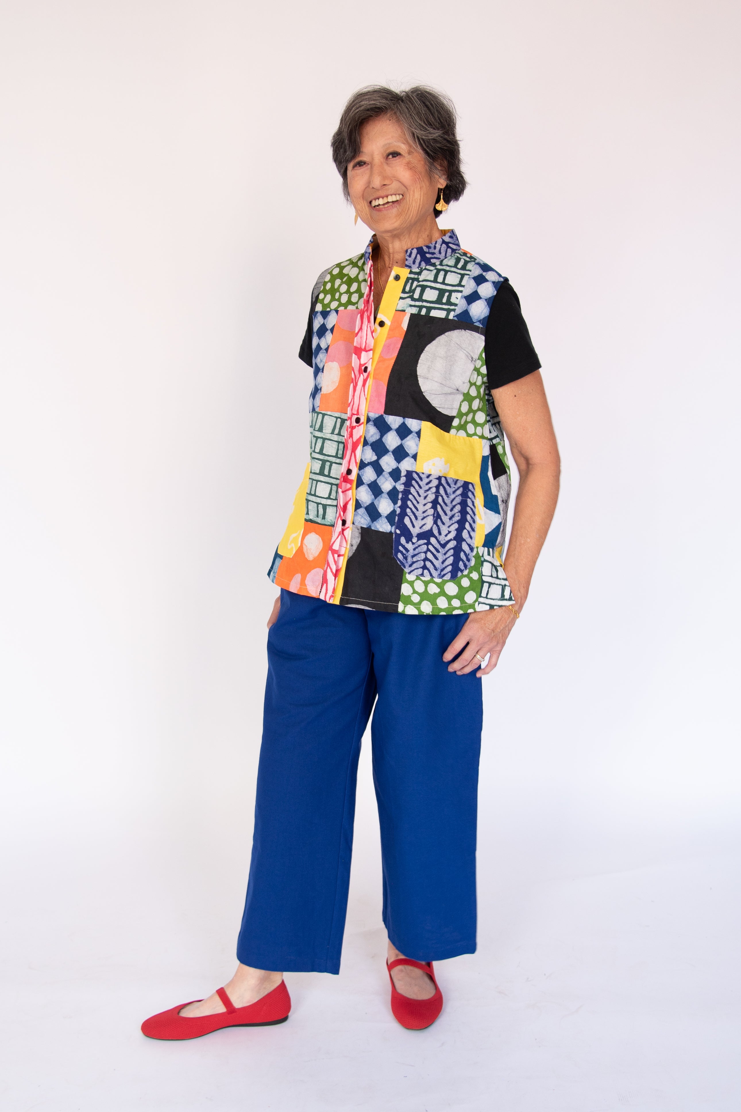 Batik Patchwork Sleeveless Shirt