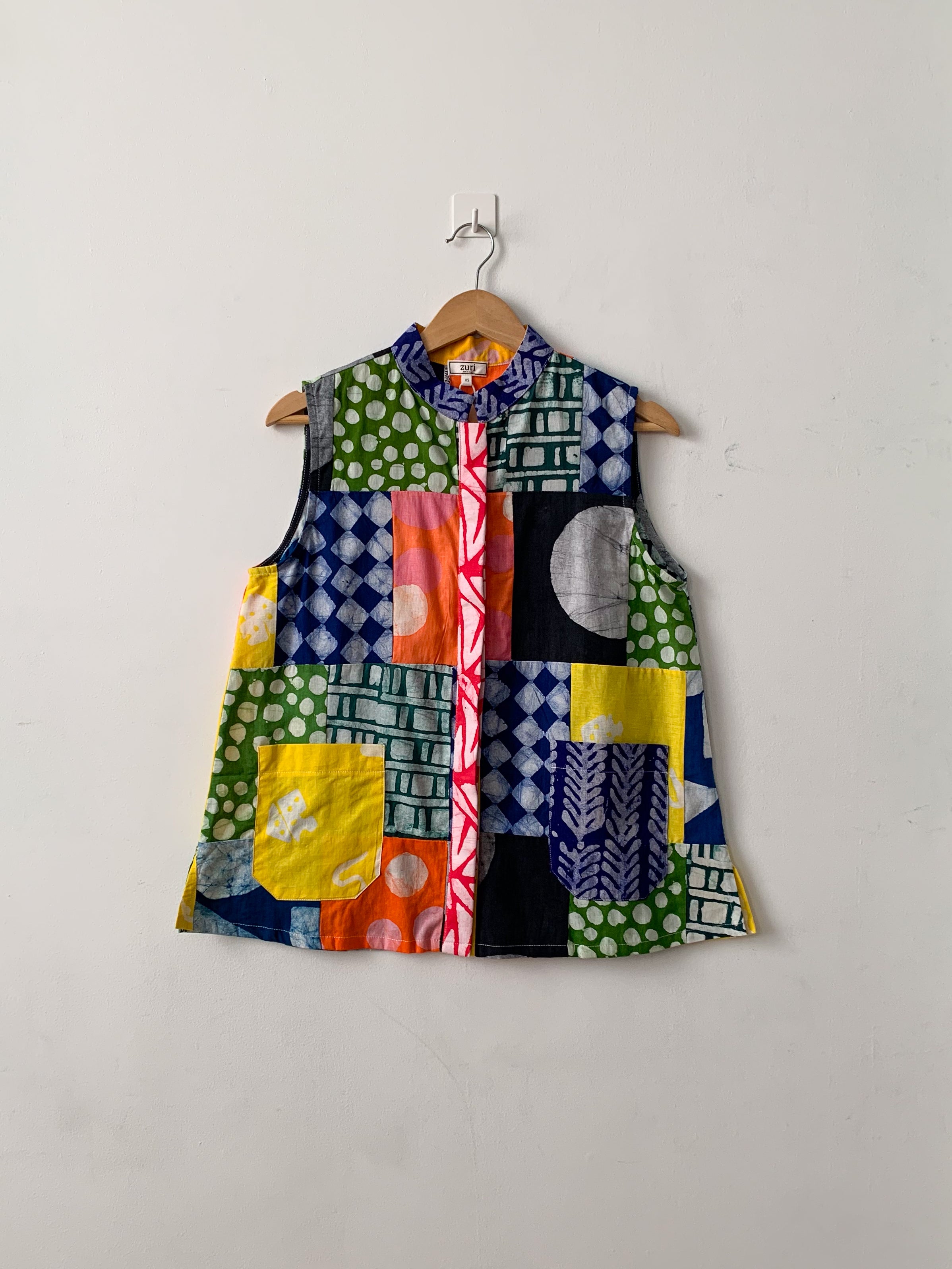 Batik Patchwork Sleeveless Shirt