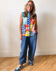 Batik Patchwork Sleeveless Shirt