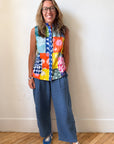 Batik Patchwork Sleeveless Shirt
