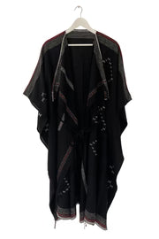 Julahas Teal Black Kala Cotton Tassel Duster