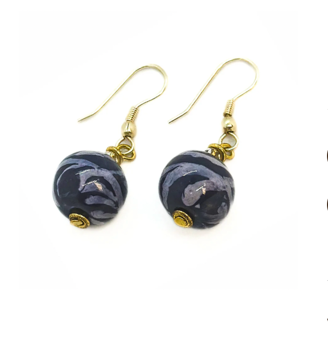 Kazuri Purple Match Earrings