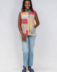 Blockprint Patchwork Sleeveless Shirt