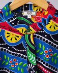 Display of colorful mandala print dress