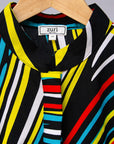 Display of  pop art colored geometric print