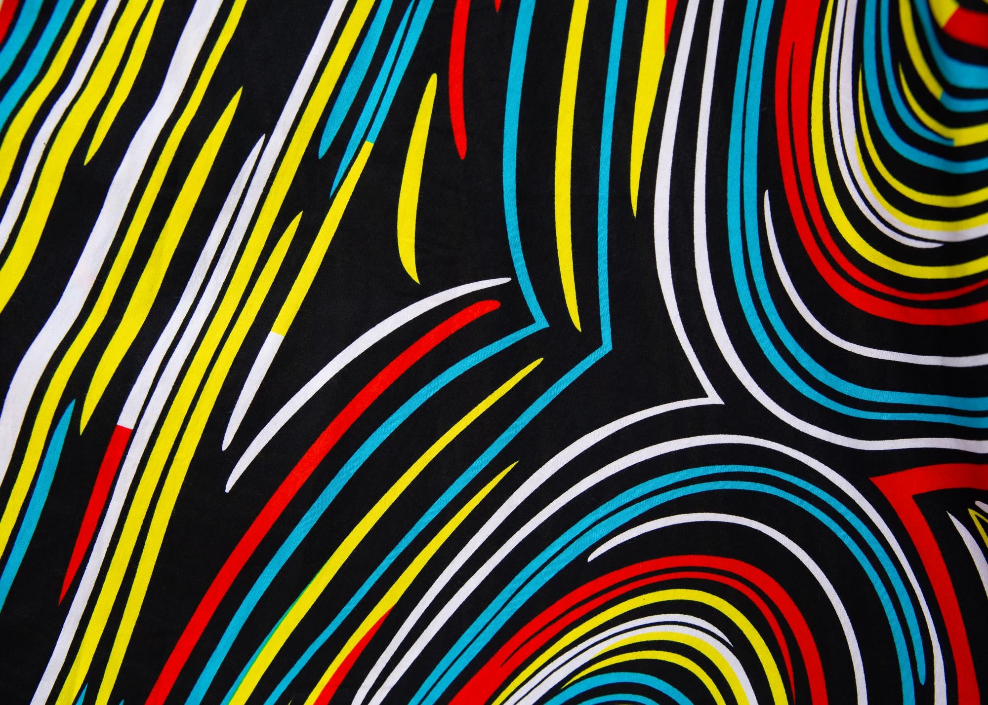 Close up display of  pop art colored geometric print 