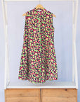 Display of multi-colored scallop tiles print dress