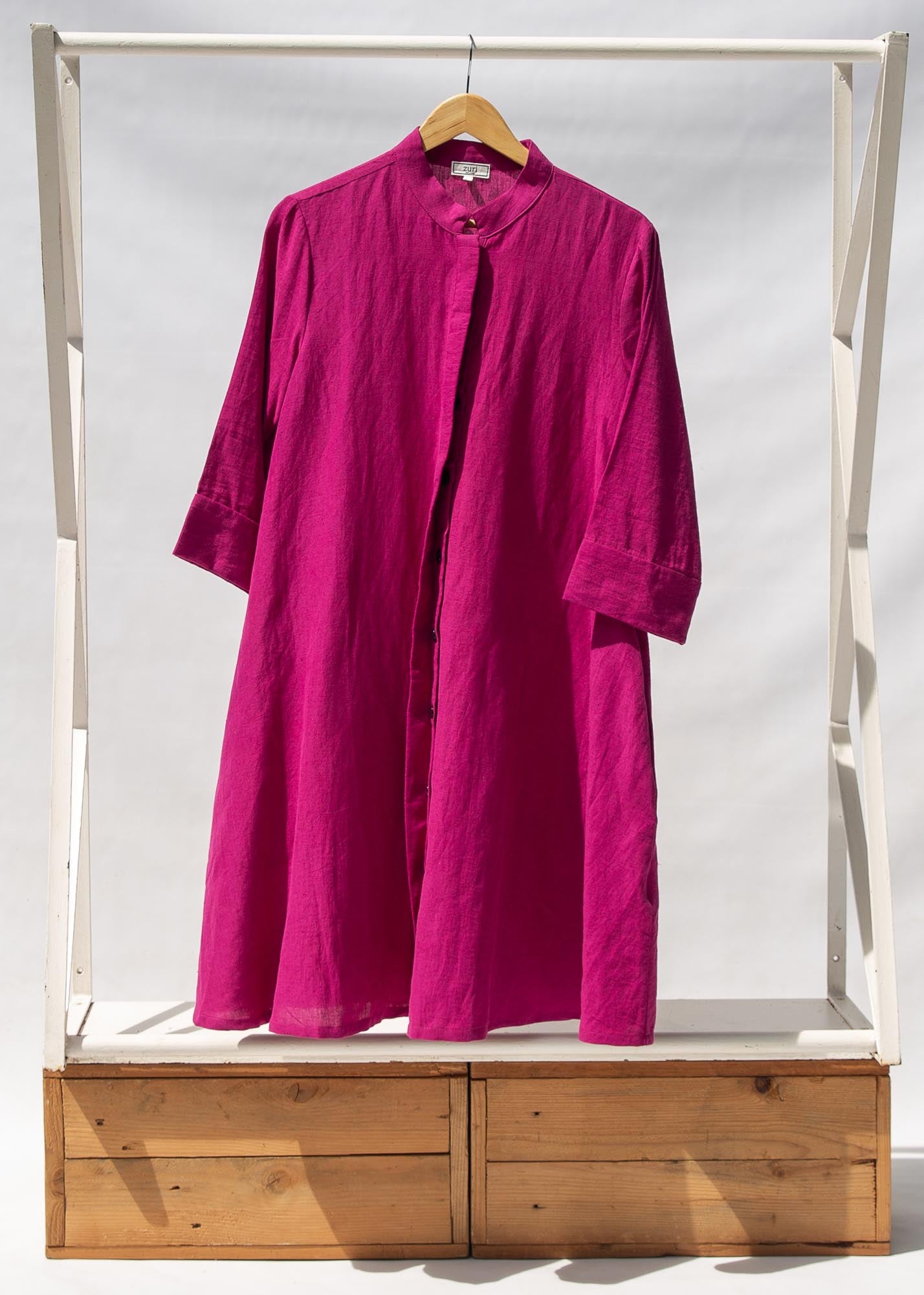 Display of fuchsia dress