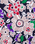 Close up display of multi-colored floral print