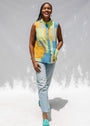 Linen Patchwork Sleeveless Shirt