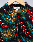 The display of multicolored leaf print dress
