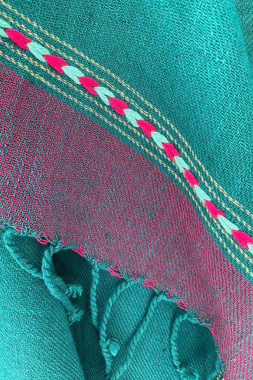 Julahas Teal Green Kala Cotton Tassel Duster