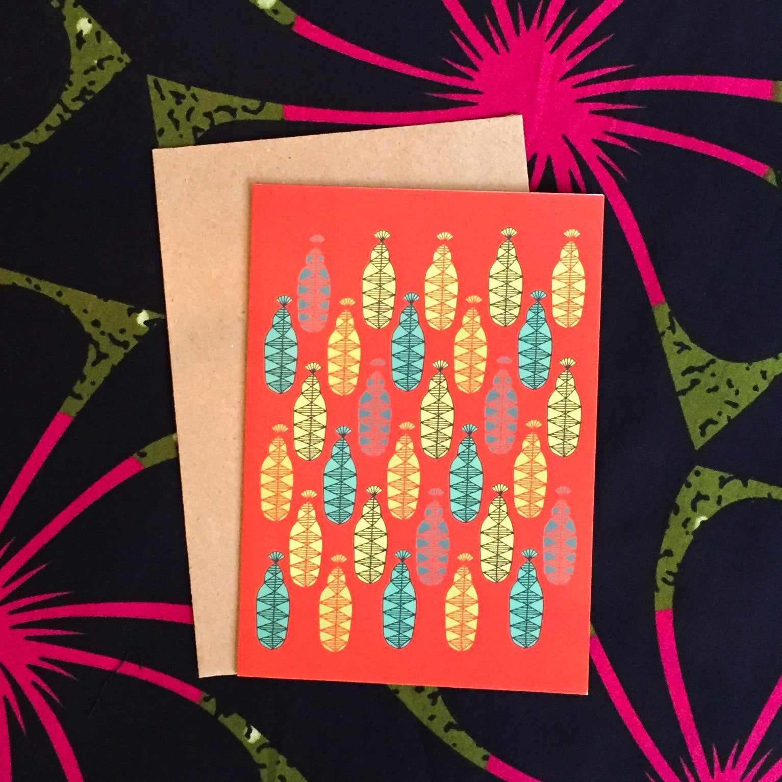 Cacti in the Heat Greeting Card by Lulu Kitololo