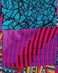Close up display of patchwork tank, fabric.