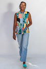 Batik Patchwork Sleeveless Shirt