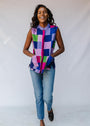 Berry Blast Patchwork Sleeveless Shirt