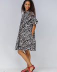 Monochrome Short Sleeved Dress
