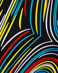 Close up display of  pop art colored geometric print 