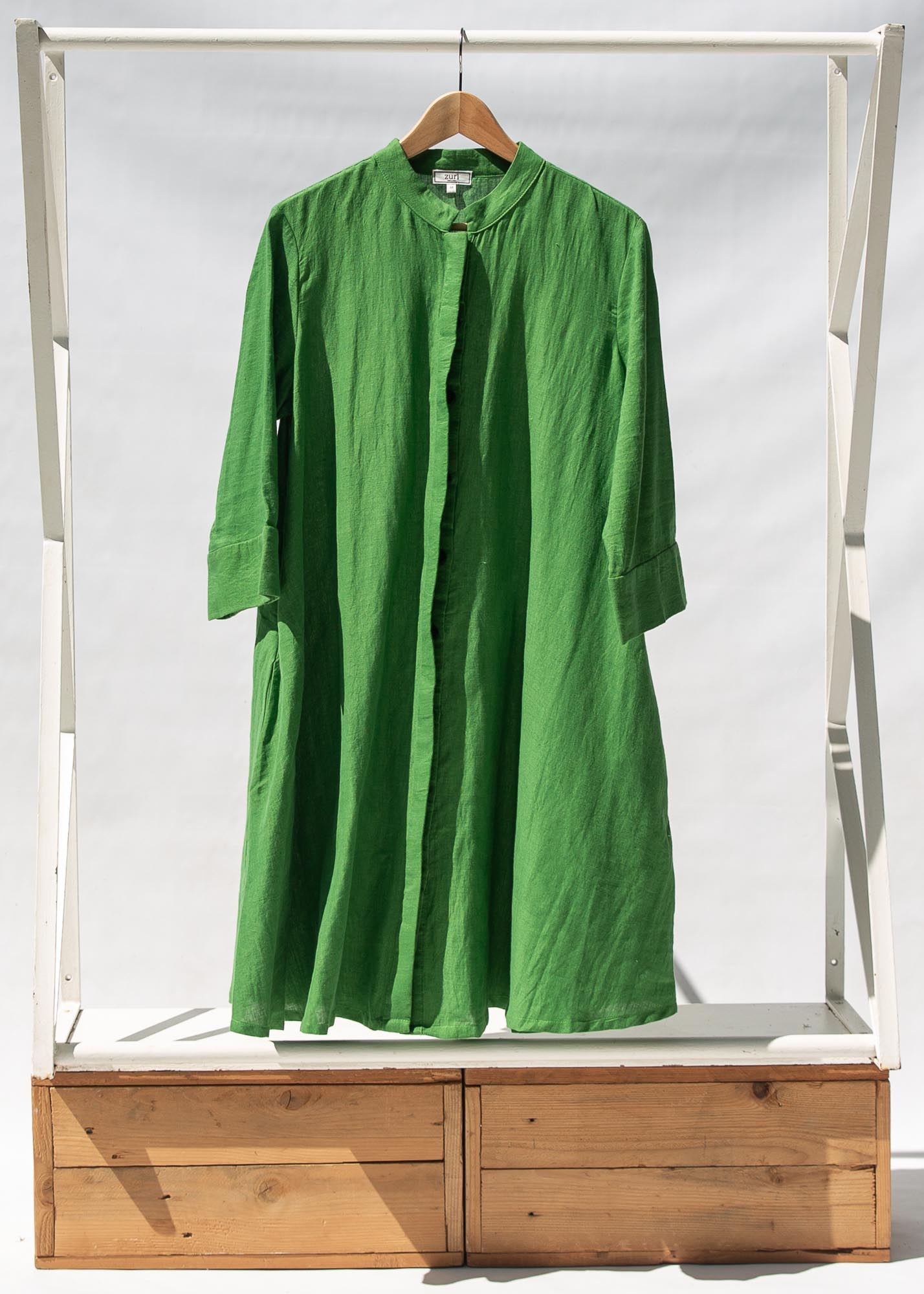 Display of lichen green dress