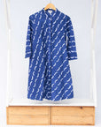 Display of blue and white batik dress.